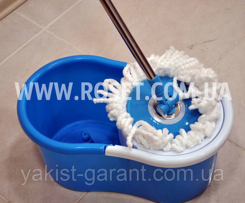 Універсальна швабра з віджиманням-центрифугою і відром - Easy Mop Spin&Go 360, фото 1