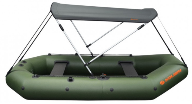 Тент від сонця для човнів Kolibri К-220, К-240, К-250T, К-260Т, К-280T, K-270T, К-290Т темно-сірий, фото 1