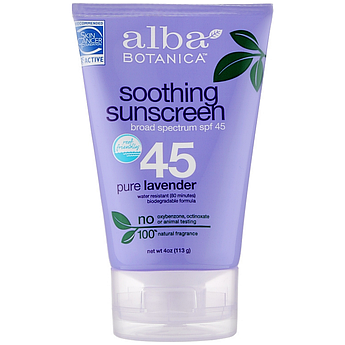 Заспокійливий сонцезахисний лосьйон з лавандою Alba Botanica Soothing Sunscreen Lotion Lavender SPF 45 113 г