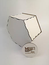 Коробка подарункова шестикутник із ДВП 25*12,5 біла, фото 4