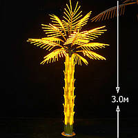 Вуличне Світлодіодне Дерево  Пальма Жовтого кольору  габарити 3.0 * 2.0 метрів