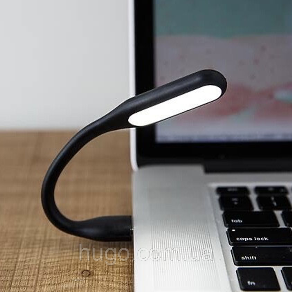 Гнучка USB лампа ліхтарик LED Light Plastic / Портативний гнучкий світильник для ноутбука, комп'ютера