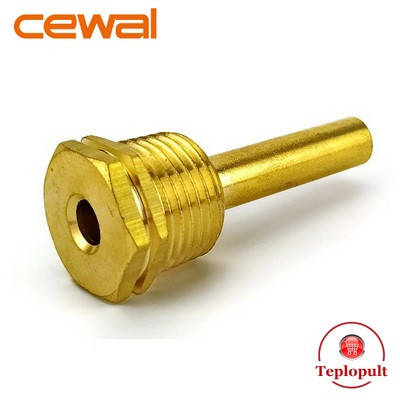 Гильза латунная для датчика температуры, 1/2", Ø 7х9мм, L=58мм (ID ...