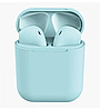 Бездротові навушники з мікрофоном bluetooth навушники в кейсі inPods 12 Macaron Блакитний Soft Touch, фото 3