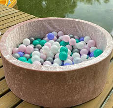 Сухий басейн з кульками в комплекті 200 шт пудрового кольору 100 х 40 см велюр
