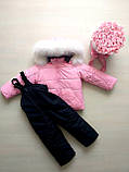 Зимовий костюм двійка для дівчинки з натуральної опушенням, фото 5