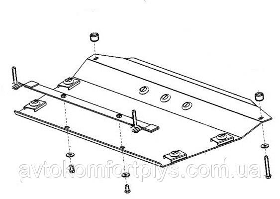 Металева (сталева) захист двигуна (картера) Toyota Camry XV30 (2002-2006) (2.5 D), фото 1