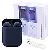 Бездротові навушники з мікрофоном bluetooth навушники в кейсі inPods 12 Macaron Синій Soft Touch, фото 5