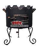 Піч під азійський (татарський) казан діаметр 50 см (товщина 3 мм) з кованими елементами висока (71 см), фото 2