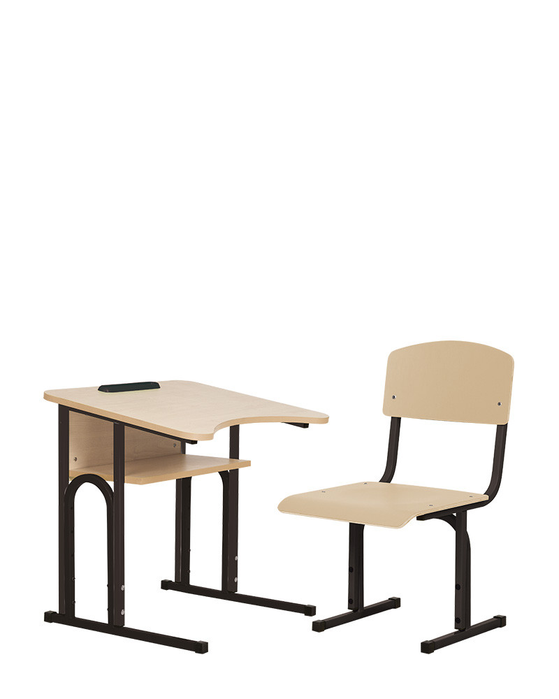 Шкільна парта без стільця E-163/1 PK одномісна з полицею каркас black (Новий Стиль ТМ)