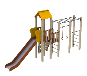 Дитячий комплекс Котик, висота гірки 1,8 м Kidigo (11285)