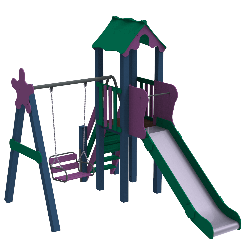 Дитячий комплекс Малюк, висота гірки 1,2 м Kidigo (11633)