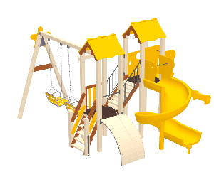 Дитячий комплекс Авалон із пластиковою гіркою H 1,5 м Kidigo (11774)