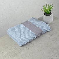 Махровое полотенце с бахромой GM Textile 40х70см Люкс качества 450г/м2 (Голубой)