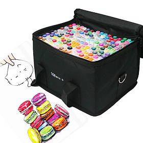 Набор скетч маркеров 168 шт для рисования двусторонние профессиональные спиртовые белые