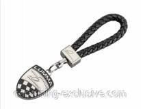 LUMMA key chain crest logo leather strap BLACK