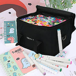 Набір скетч маркерів 168 шт для малювання фломастери для малювання спиртові двосторонні білі