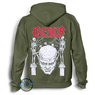 Толстовка Худи KREATOR Skull and Skeletons оливковая, фото 3