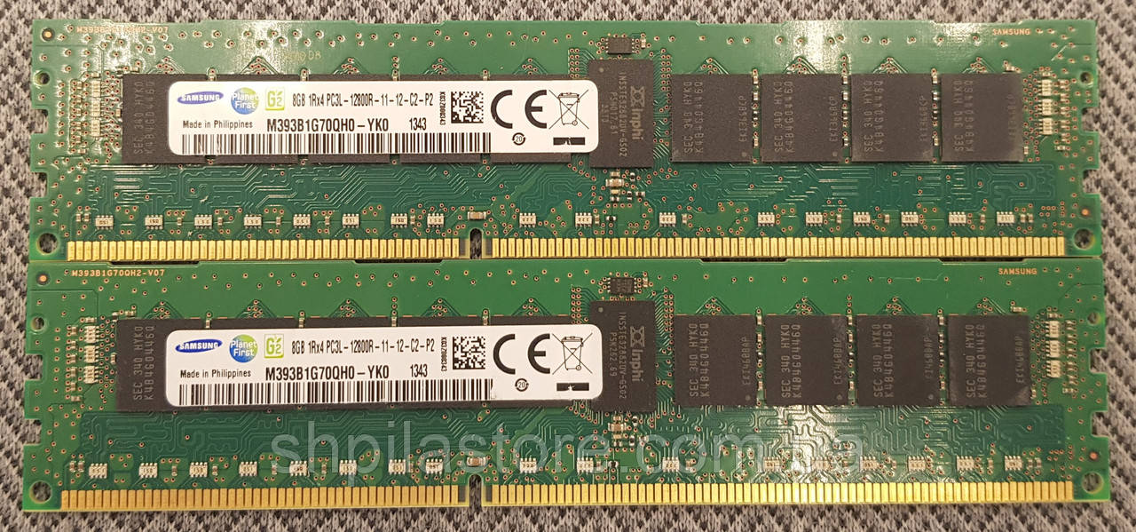 Серверна пам'ять Samsung DIMM DDR3 8 Gb ECC REG PC3L12800R (PH M393B1G70QH0-YK0)