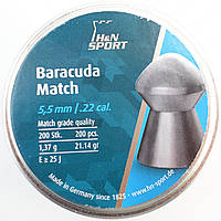 Кулі пневматичні H&N Baracuda Match, 200 шт/уп, 1,37 r, 5.53 мм