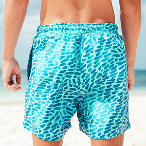 Шорти хамелеон для плавання, пляжні чоловічі спортивні, що змінюють колір сині з малюнком розмір XS код 26-0012