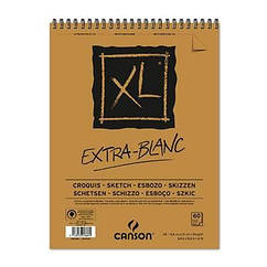 Альбом Canson для начерків, на спіралі, XL Extra White 90 гр, 14,8x21 см, 60 аркушів
