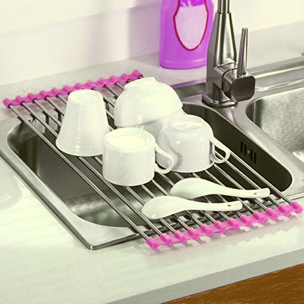 Розкладний килимок-сушарка для посуду KeepHome металевий на мийку 37х23 см