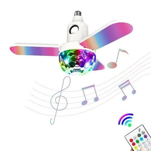 Дисколампа світлодіодна LED, що обертається, на патрон музична з лопатями (WO-11), фото 1