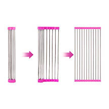 Розкладний килимок-сушарка для посуду KeepHome металевий на мийку 37х23 см, фото 4