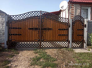Ворота кованые Харків(без дерева за проф листом), фото 1