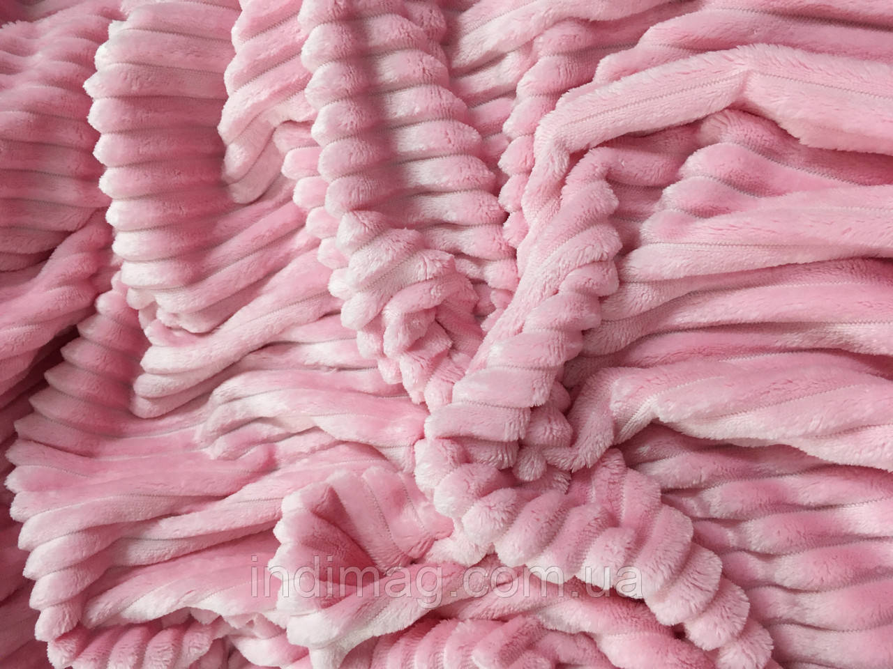 Плюш Minky Stripes рожевий 280/м2