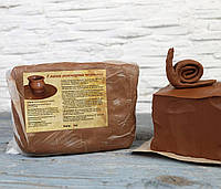 Глина красная 2 кг - натуральная гончарная глина для творчества, терракотовая глина