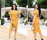 Красива жіноча літня сукня-міді, літня сукня на брителях "Луїза"-розмір: 42-44,44-46,46-48