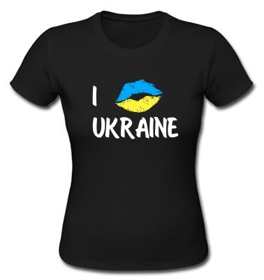 Футболка женская с принтом "I love Ukraine" - фото 1 - id-p220962455