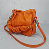 Сумка жіноча "Румба" натуральна шкіра, помаранчевий флотар, фото 3