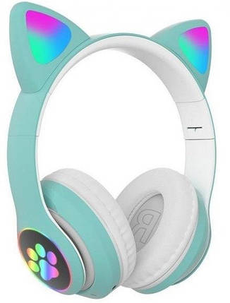 Навушники Bluetooth Cat Ear VZV-23M 7695 з підсвічуванням, м'ятні, фото 2