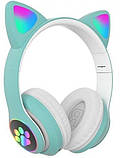Навушники Bluetooth Cat Ear VZV-23M 7695 з підсвічуванням, м'ятні, фото 2