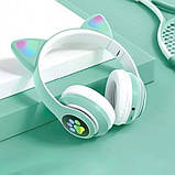 Навушники Bluetooth Cat Ear VZV-23M 7695 з підсвічуванням, м'ятні, фото 3