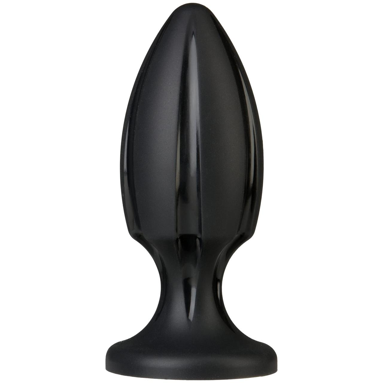 Анальний плаг із каналами для змащення Doc Johnson Platinum Premium Silicone — The Rocket — Black Bomba💣