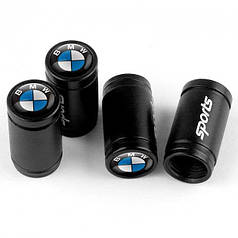 Ковпачки на ніпель із логотипом BMW Alitek Sports Black БМВ, 4 шт.