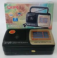 Портативний радіоприймач на батарейках KIPO KB - 408AC, Fm радіоприймач від мережі і батарейок, Fm радіо (5294)