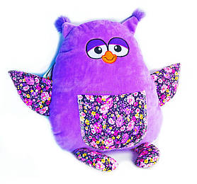 М'яка подушка іграшка "Сова" - фіолетова, 34 см (00284-143)