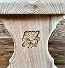 Стільчик з натурального дерева, табуретка для дитини, лавка деревяна без покриття, 25 см, фото 4