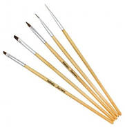 Набір кистей Kolinsky для манікюру з дотсом, 5 штук