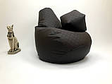 Крісло Крісло Мішок пуфик Груша безкаркасне крісло + Пуф ХL130*90 шоколад, фото 3