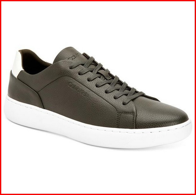 Чоловічі шкіряні кеди CALVIN KLEIN FALCONI TUMBLED LEATHER SNEAKER ОРИГІНАЛ (розмір US 11)