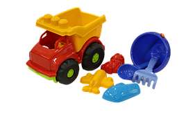 Дитяча пластикова іграшкова машинка для дитини Тотошка" № 3 самоскид з набором для пісочниці