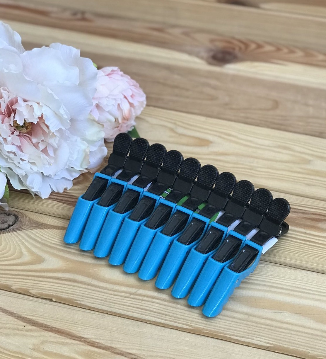 Затискачі для волосся пластмасові "крокодил", сяйво (Набір 10 шт.)