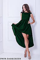 Эффектное асимметричное летнее платье с коротким рукавом XS, Зеленый