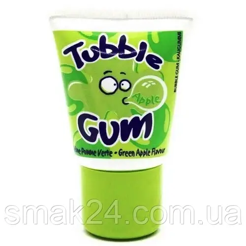 Рідка жуйка Tubble Gum Green Apple Lutti зі смаком зеленого яблука в тюбику 35 г Франція